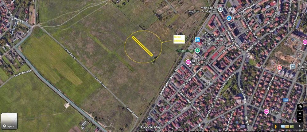 Vand teren zona Strand zona Campsor Sibiu 1000 mp. Intravilan