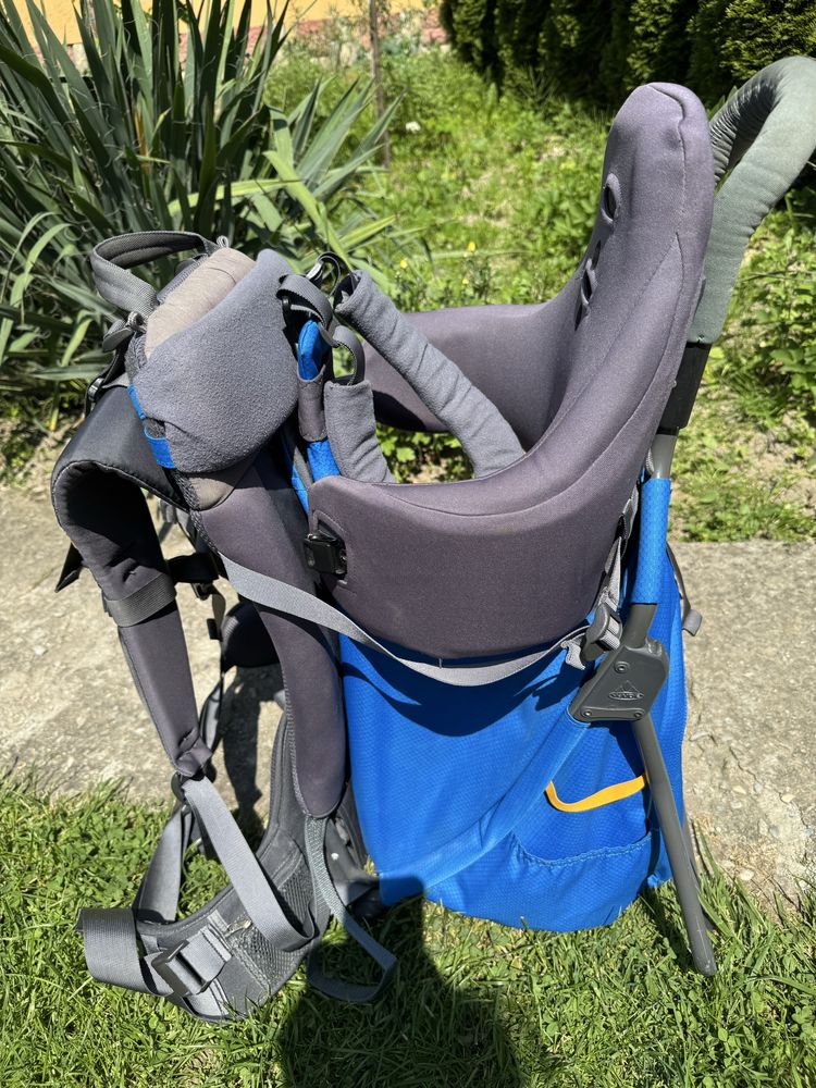 bicicleta, rucsac si scaun copil