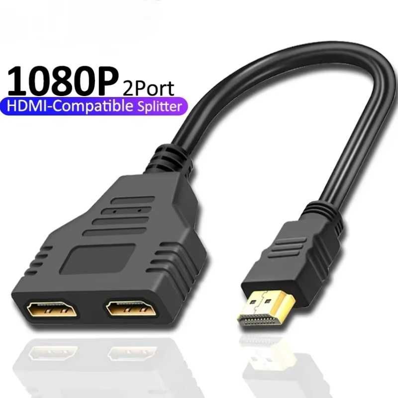 Сплитер кабел HDMI HD за преобразуване 1 мъжки към 2женски за PC PS TV