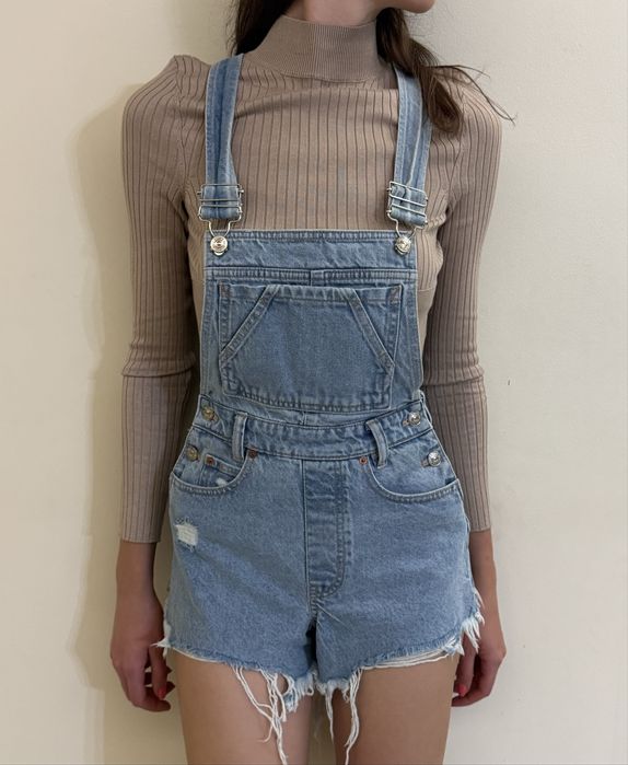 Salopeta denim scurta