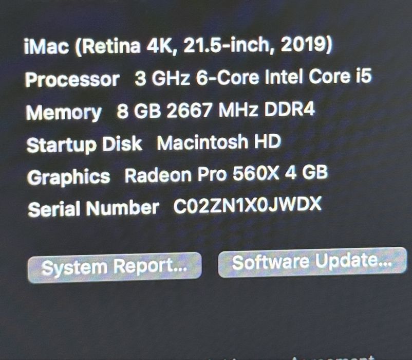 iMAC 2019 4K ,1TB SSD, Radeon 560X 4GB, i5 6-Core, 8Gb DDR4