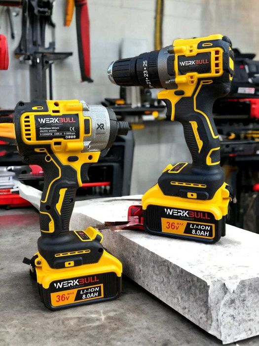 Акумулаторни Безчеткови Импакт и Винтоверт 36V 8AH в куфар WerkBull
