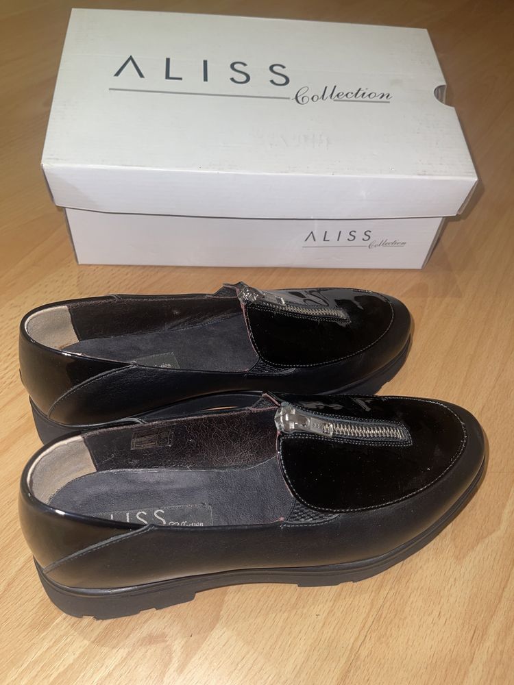 Pantofi oxford din piele cu lac,Aliss shoes