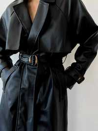 Тренчкот плащ черный женский модный без подклада 42-44-46 размер