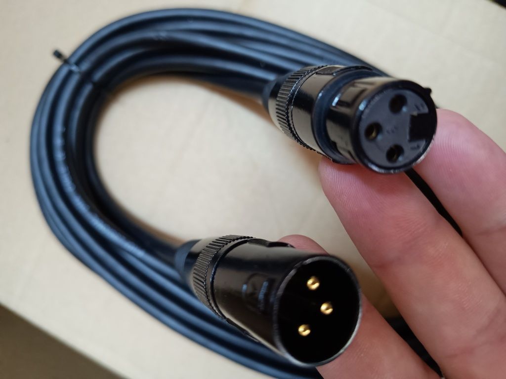 Cablu lumini profesional DMX pro Snake 110ohm 1m mufa XLR 3 pini aurii