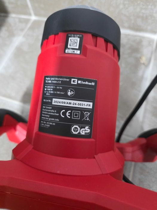 Amestecator vopsea/mortar Einhell TC-MX 1400-2 E, 1400 W, 780 RPM