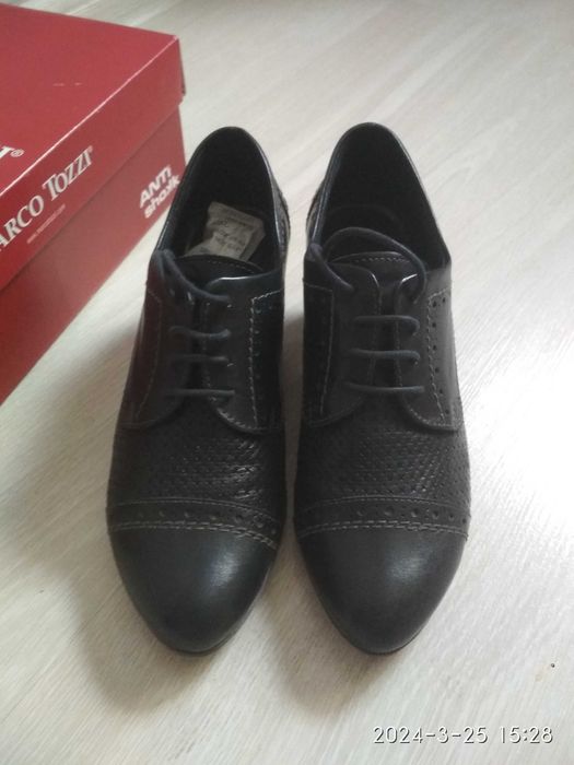 Туфли / ботильоны черные кожаные