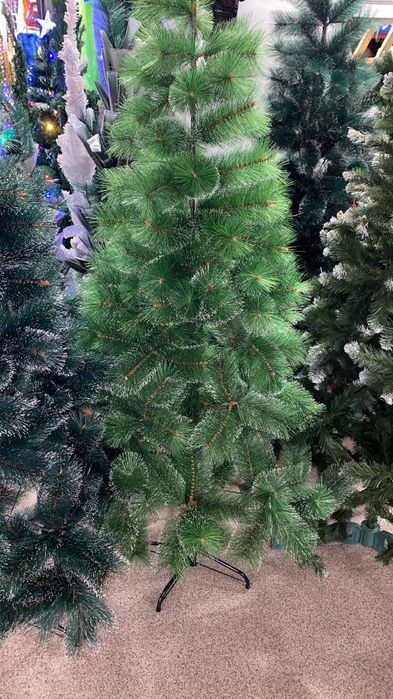 Brad Pin artificial varfuri albe 1.8m cu suport metalic