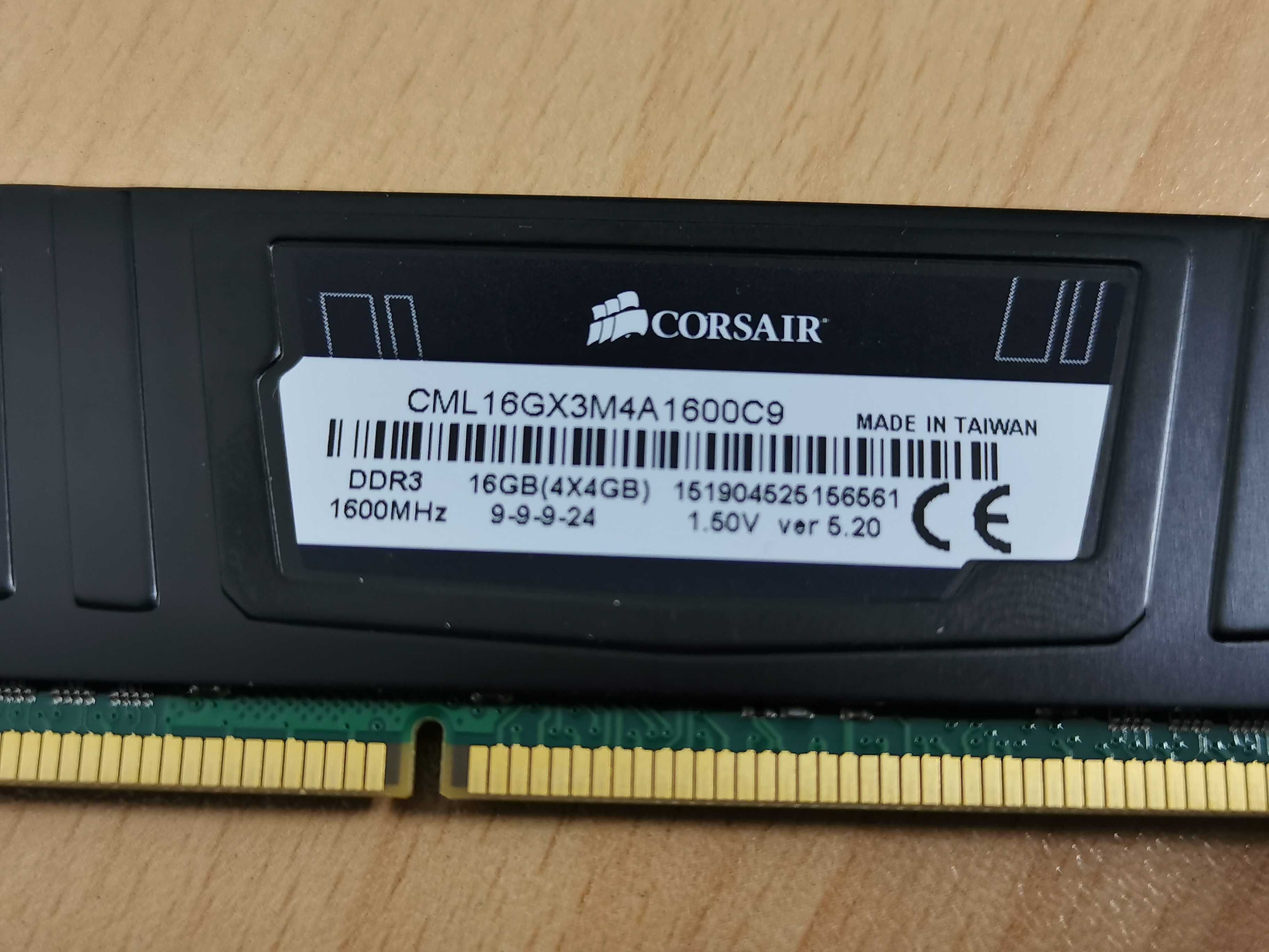 Corsair Vengeance LP 16GB kit (4x 4GB) DDR3 1600MHz RAM / рам памет