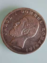 Moneda 5 lei din argint - 1880