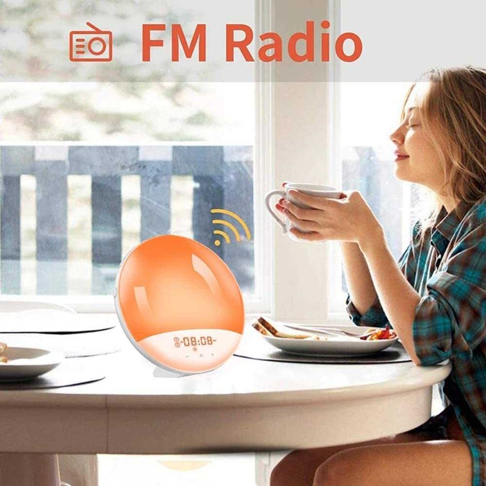 WiFi Интелигентен FM радио- часовник 7 цвята, изгрев/залез с Alexa