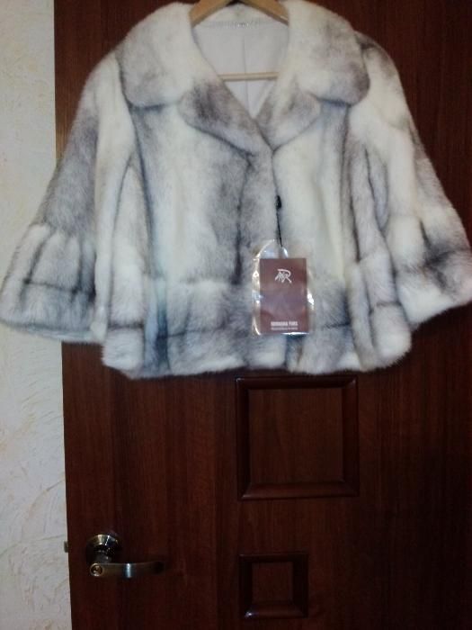 Шуба (шубка-болеро) из норки-крестовки, новая, стильная, р. 44-46
