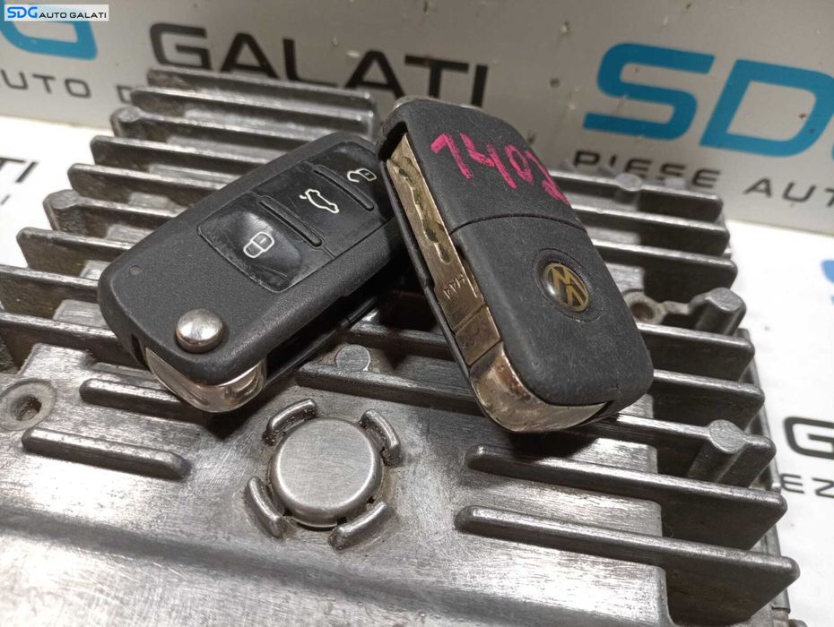 Kit Pornire ECU Calculator Motor Cip Cheie Ceas Ceasuri Bord cu Imobilizator Volkswagen Golf 6 1.6 TDY CAYC 2008 - 2010 Cod 03L906023A 5K0920971A [M4033] [M4034]