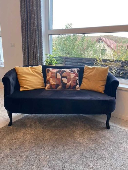 Vand canapea Mada, Negru, 140x74x68 cm