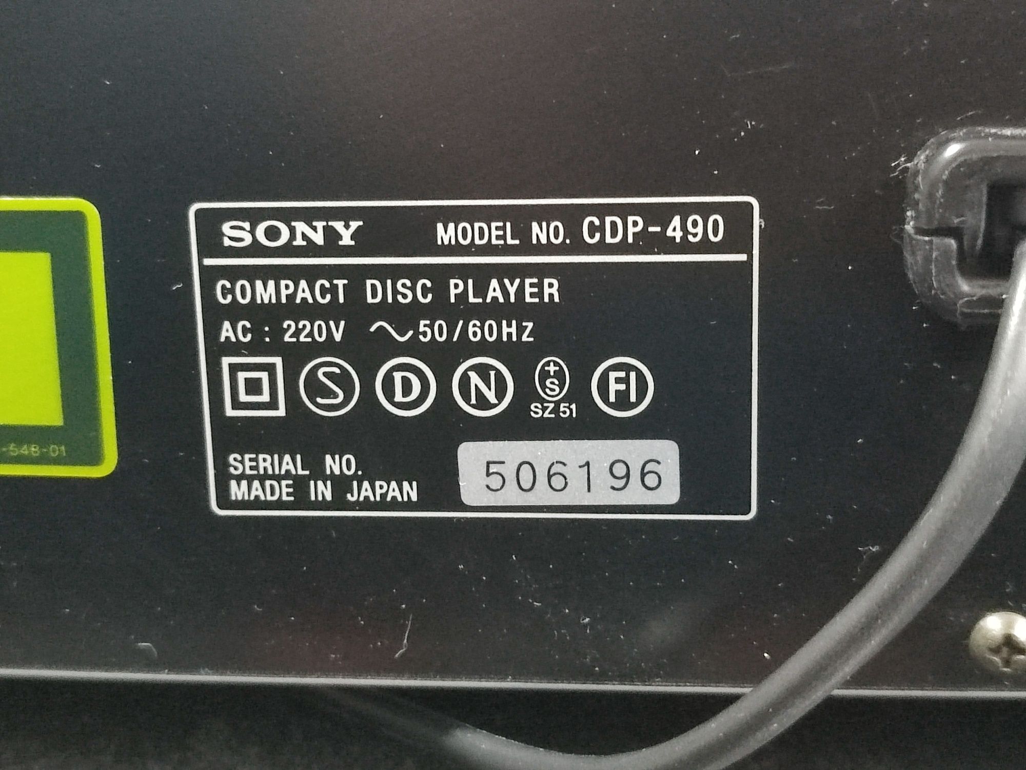 Cd player Sony model CDP-490