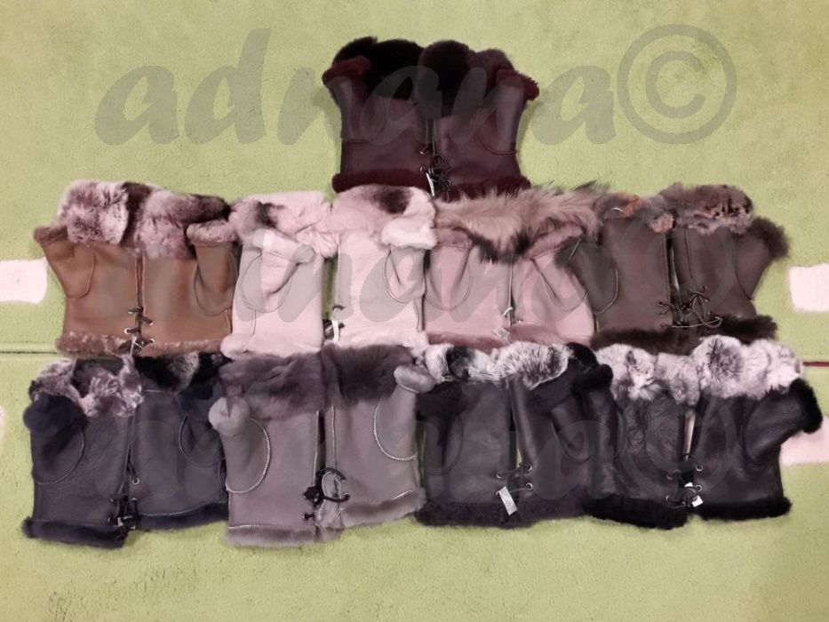 Manusi fara degete - confectionate din piele naturala imblanita