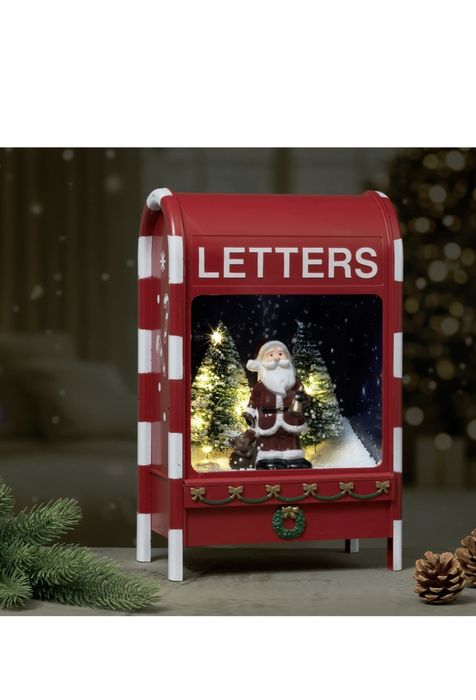 Музикална пощенска кутия Дядо Коледа с LED осветление 23 см x 14,5 см