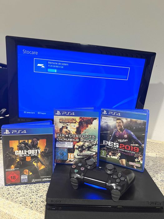 Consolă Sony PS4 slim, 1TB, o maneta, garanție 90 de zile!