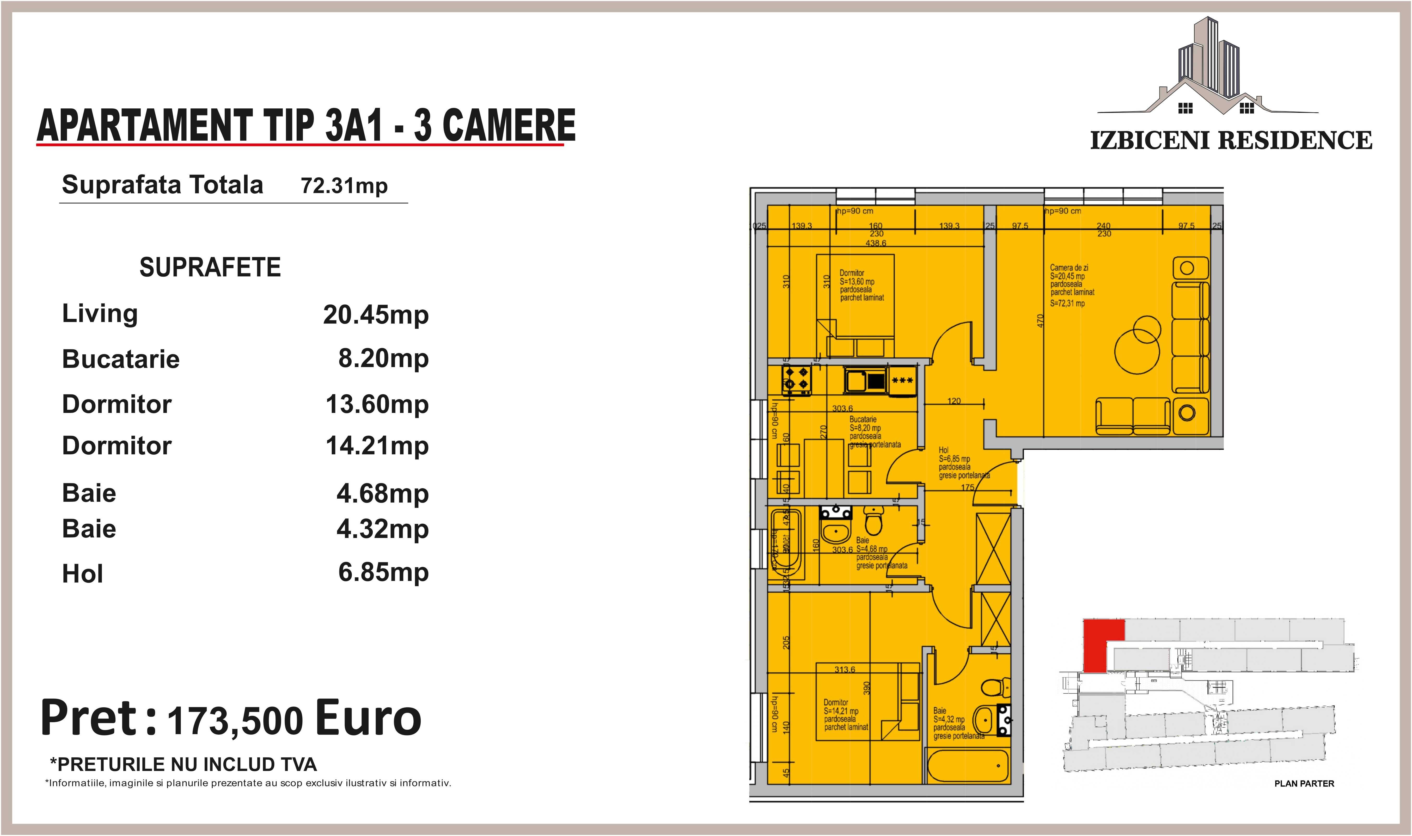 Apartament 3 camere TIP 3A1