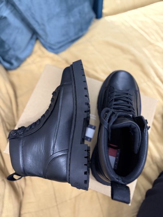Tommy Jeans Lace Up Boot bocanci piele neagra marimea 42 noi originali