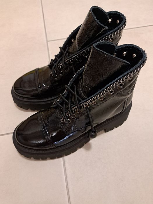Ghete toamna fete piele neagra lacuita