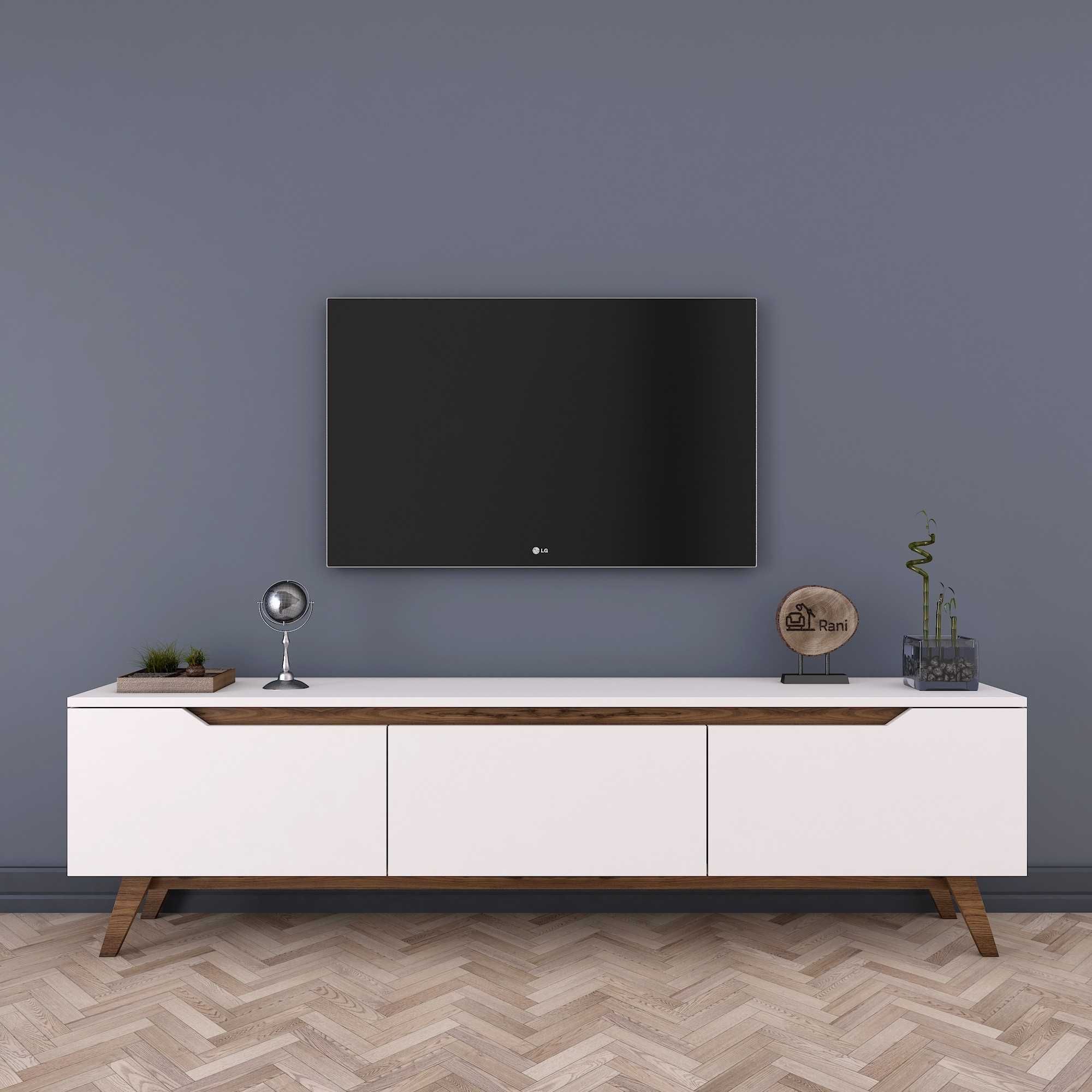ТВ шкаф Puzzle-home R794, ПДЧ, Бял-орех