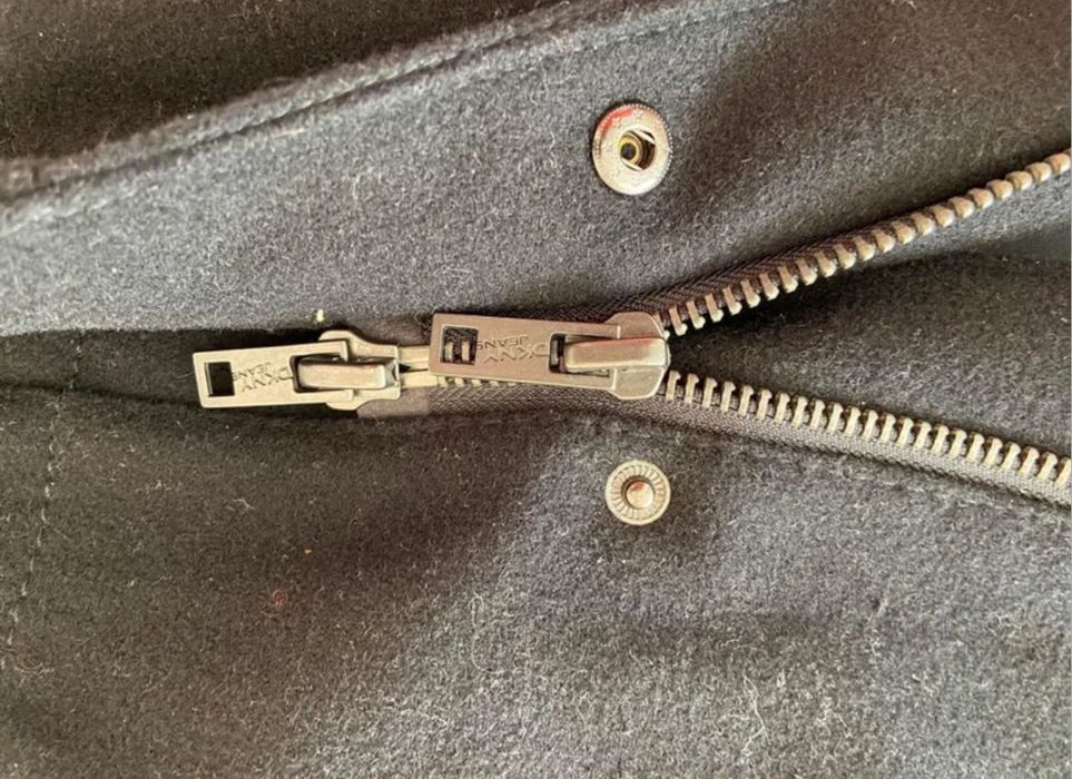 Вълнено палто с кожени елементи DKNY Jeans