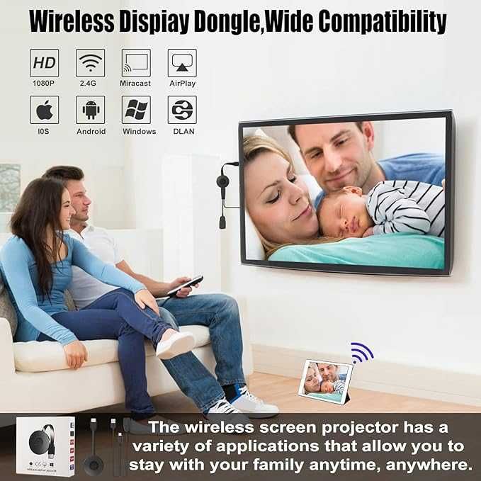 QIDUHUQI  HDMI безжичен WiFi адаптер за дисплей