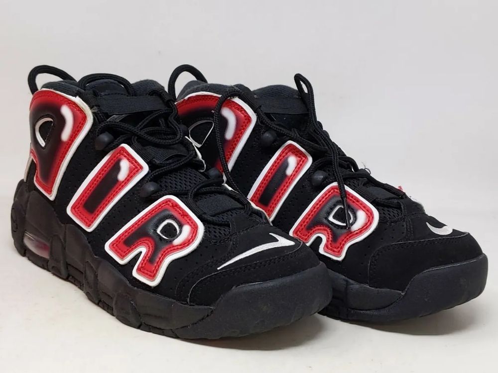 Nike Air More Uptempo Black White Laser Crimson