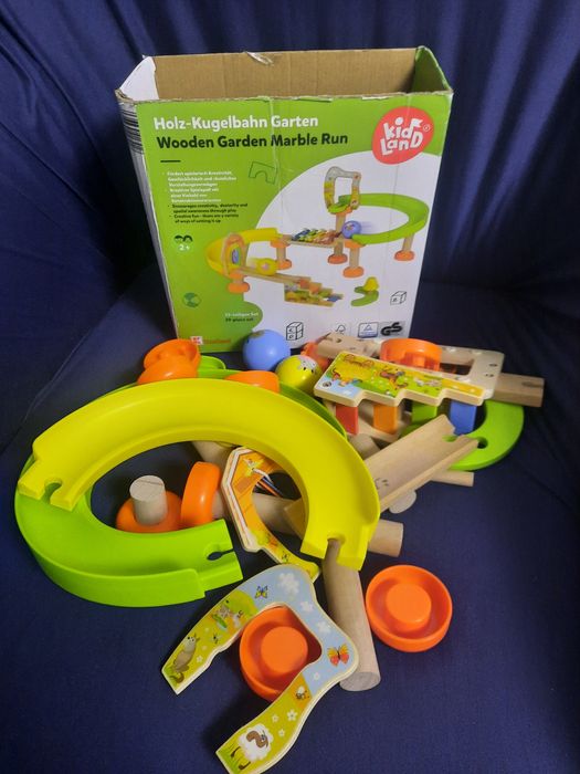 Circuit din lemn cu bile, model gradina jucarie copil