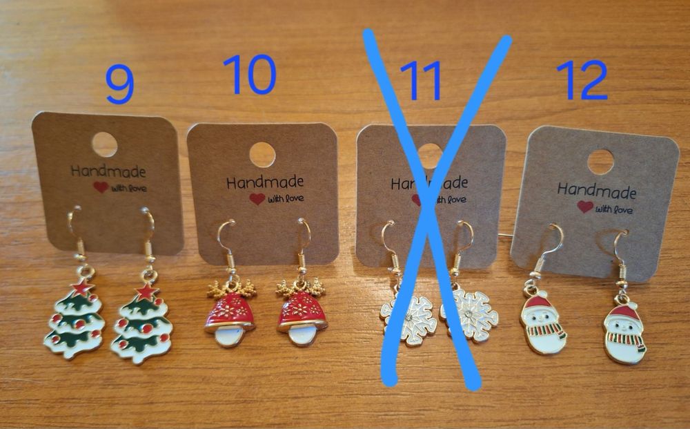 Ръчно изработени, коледни обеци