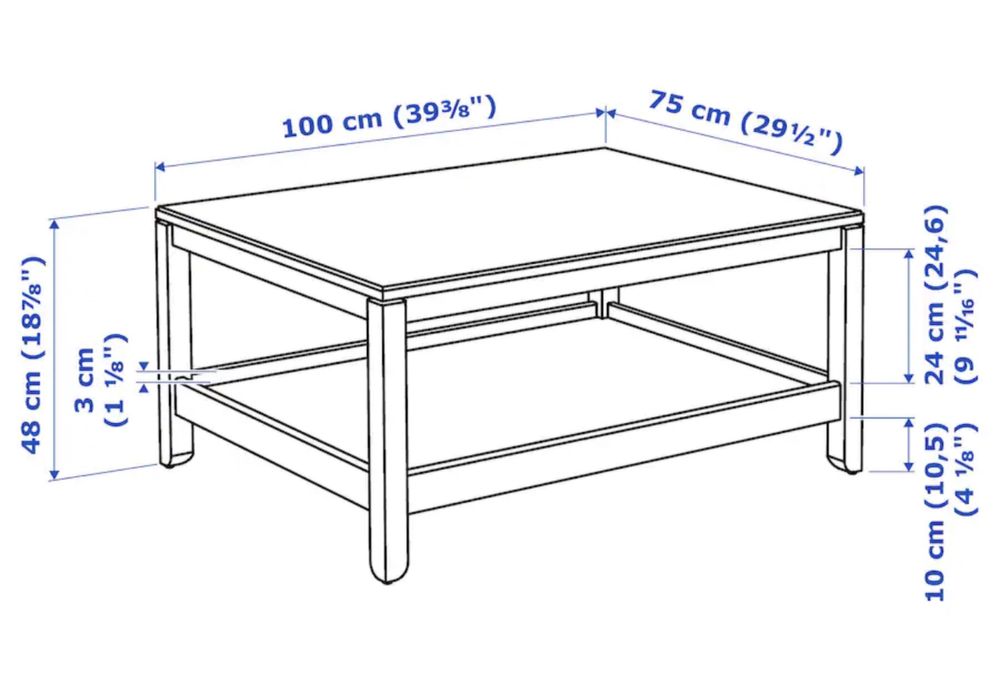 Masa living ikea havsta gri lemn masiv