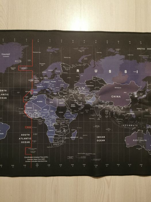 Mouse Pad Profesional World Map - 70 x 40 cm