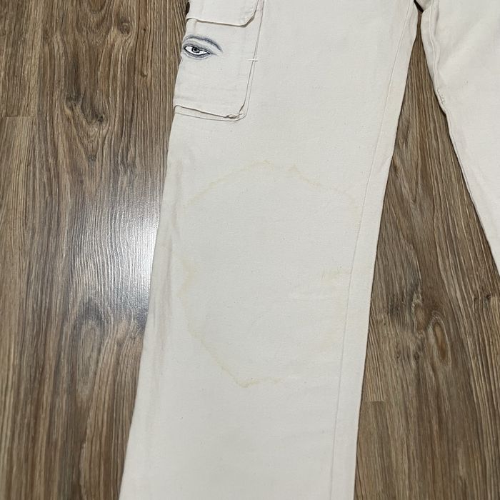 pantaloni brodați, femei mărimea L albi