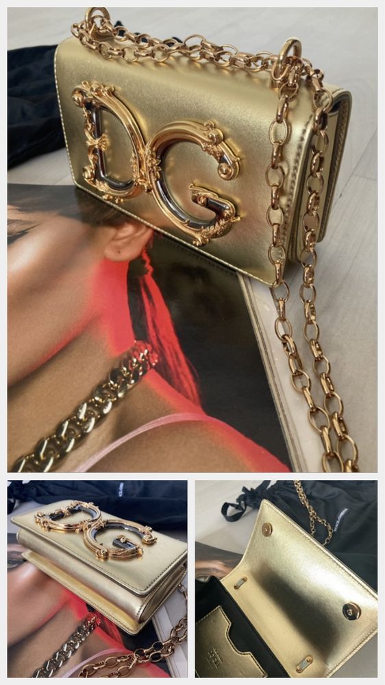 Geanta Dolce&Gabbana “DG Girls” aurie din piele Nappa Mordore