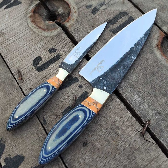 Set 2 cuțite tip brazilian bucatarie camping outdoor 12C27 micarta