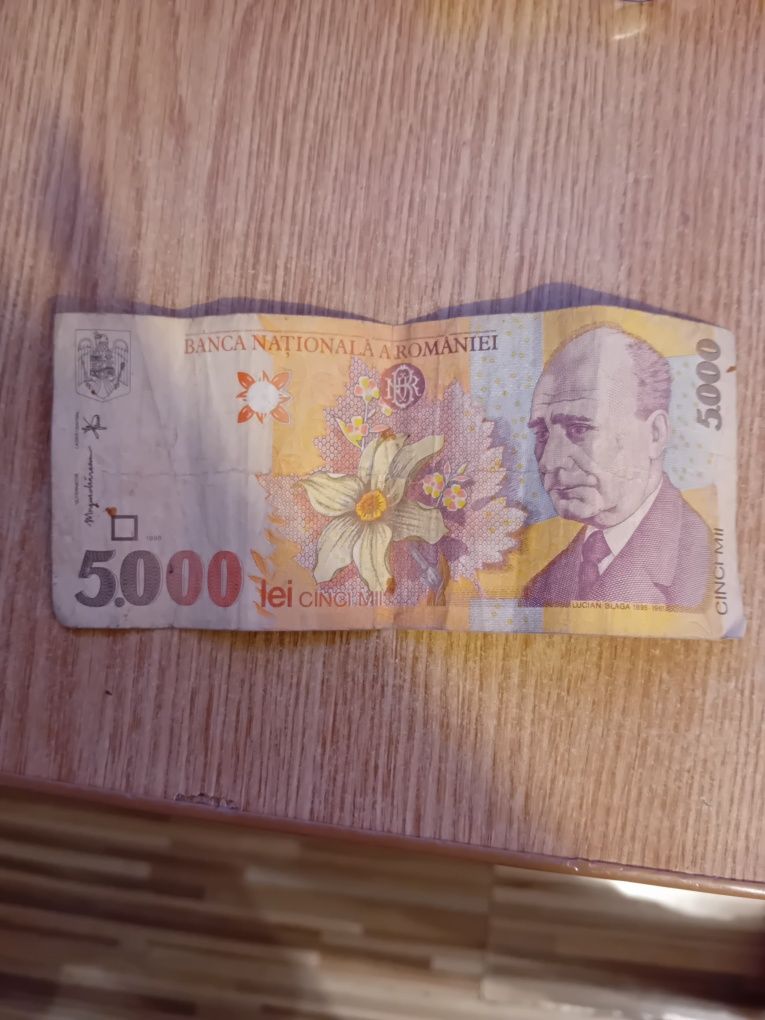 Bancnotă 5000 lei Lucian Blaga 1998