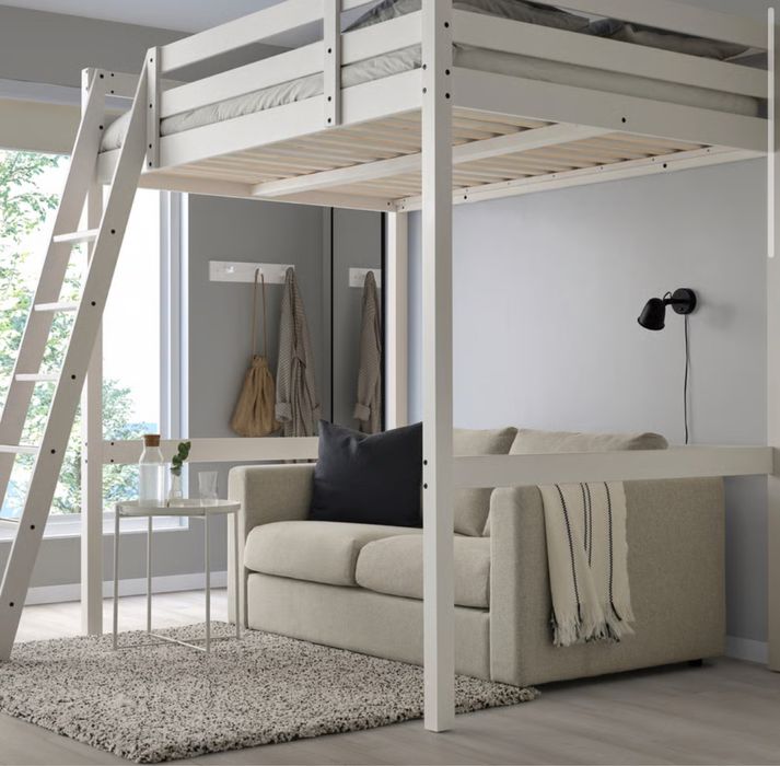 Pat supraetajat, alb, 140x200 cm