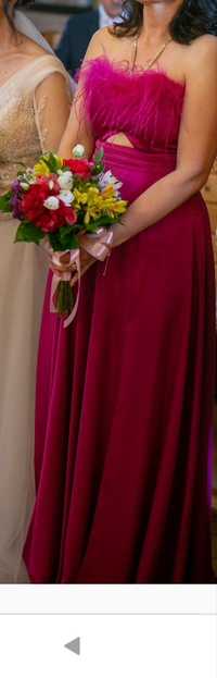 Rochie eleganta lunga,culoare roz magenta