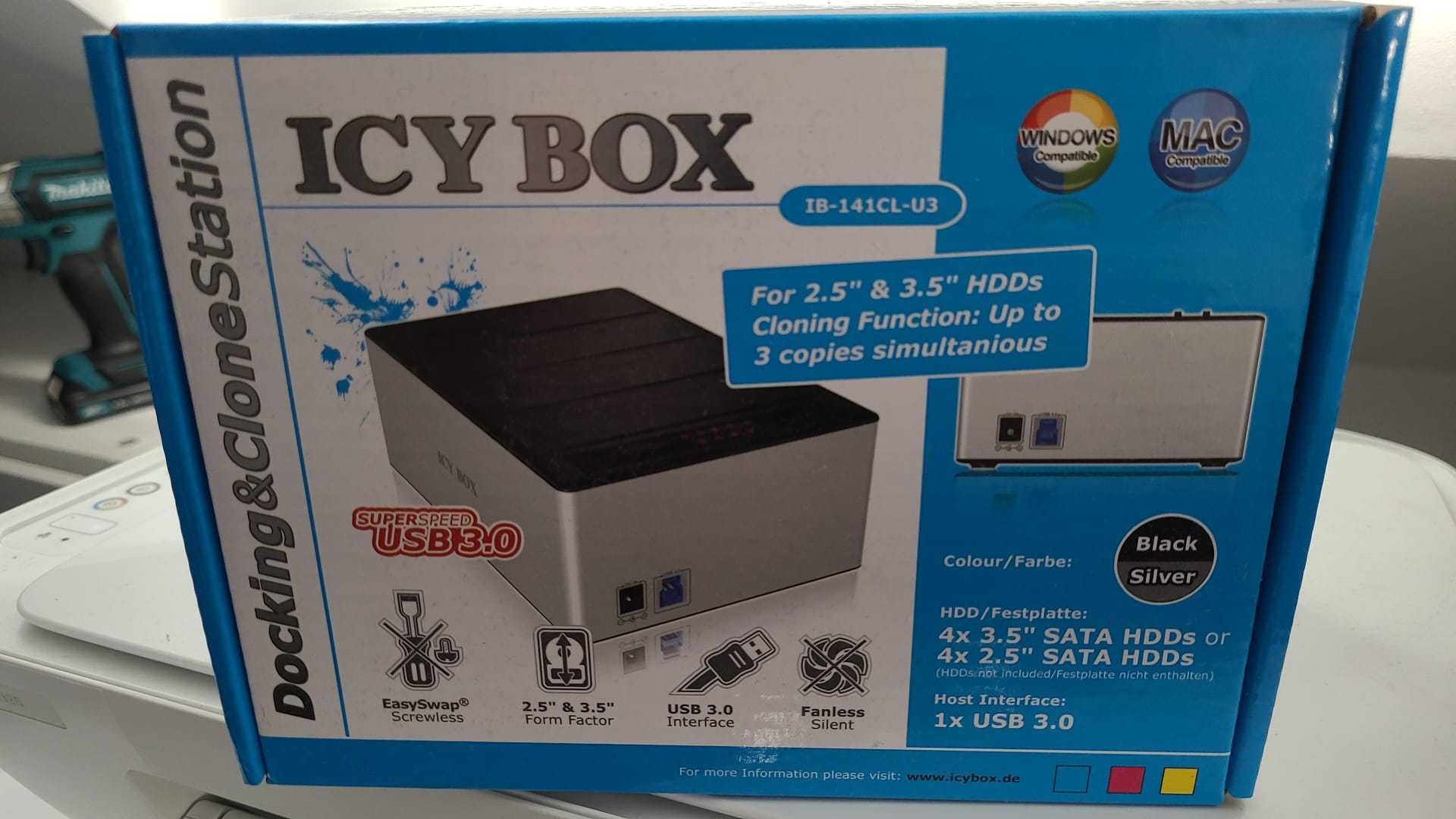 Icy Box Docking and Clone Station 4x HDD SSD SATA, USB 3.0