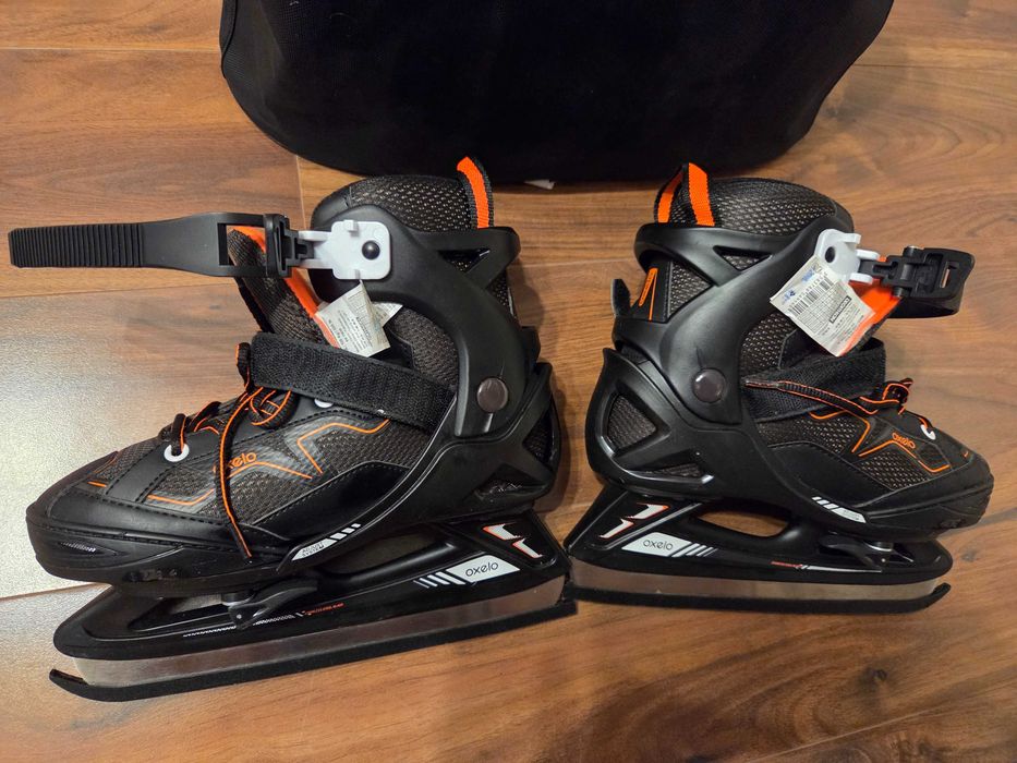 Patine OXELO FIT 100 Negru-Portocaliu Băieți Marime 32-25