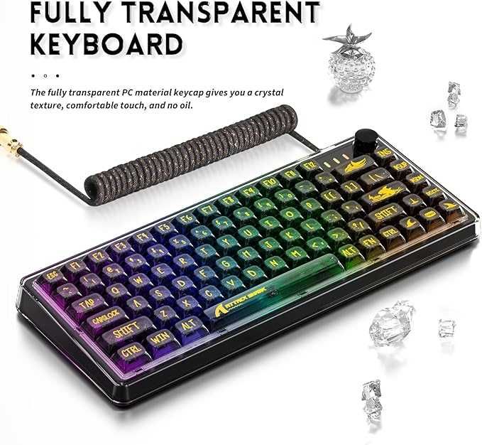 Attack Shark K75 Transparent Mechanical(Bl)Механическая клавиатура 1,4