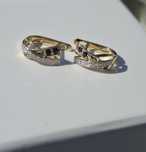 Cercei aur 14k diamante si safire