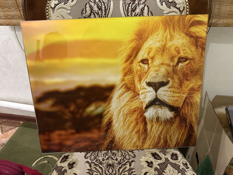 Продам картинка ,,лев,,стекло