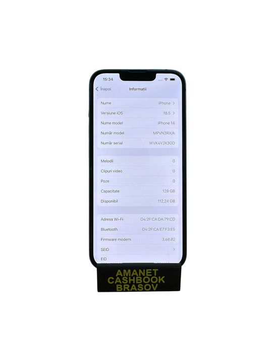 Iphone 14 - 128 GB Memorie - Baterie 86 - Cashbok Amanet Brasov