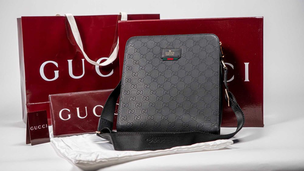 Кожена Чанта Gucci Messenger Bag Large (BLACK)