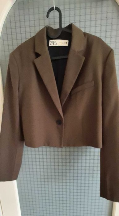 Дамско сако Зара 40 - зелено каки - късо