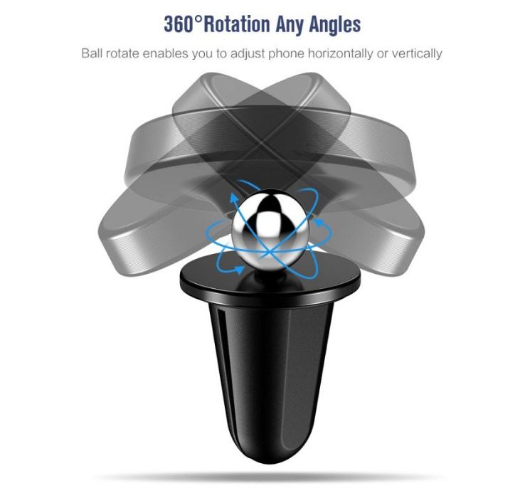 Suport auto magnetic prindere in grila telefon Samsung iPhone Huawei