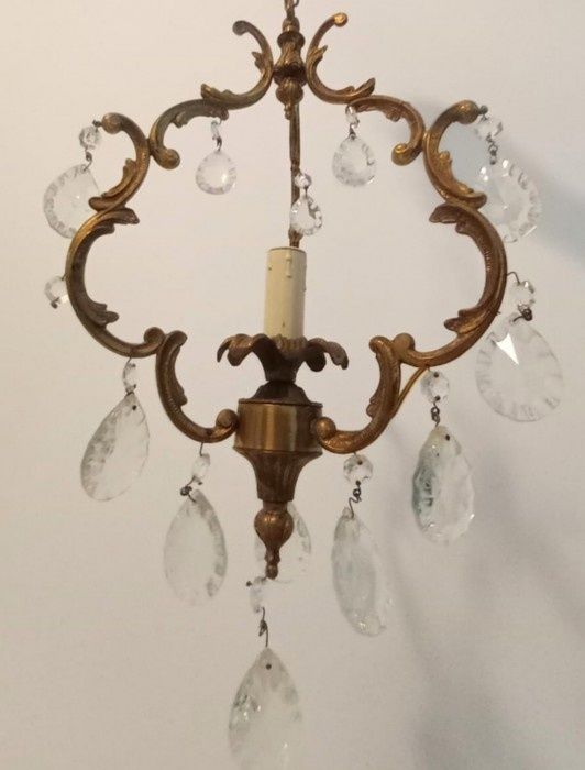 Accesoriu camera,Lampadar in stil francez din bronz și elemente din cr