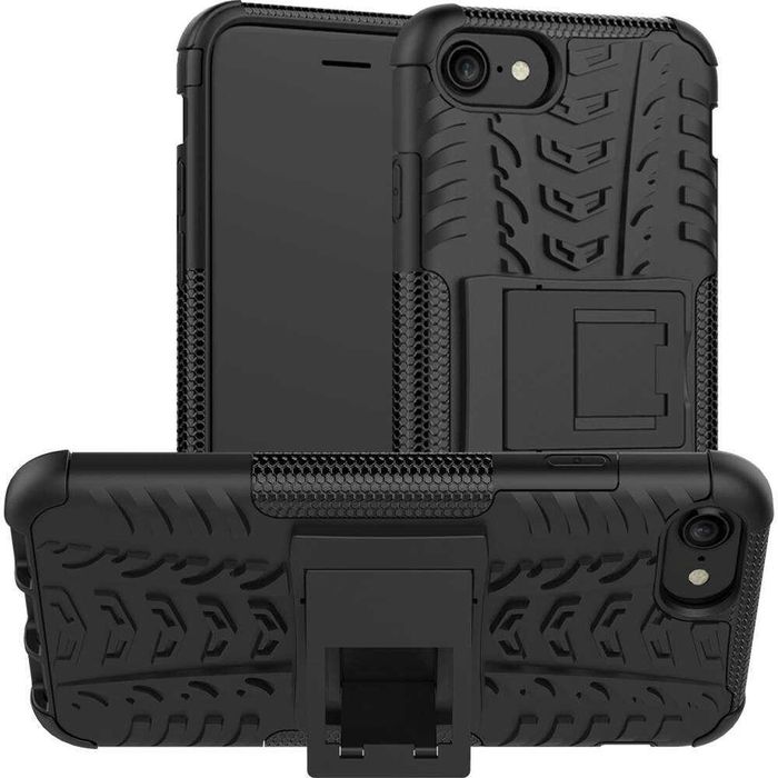 Huse iPhone 7 8 Plus iPhone SE 2020 2022 antisoc piele carbon + Folie